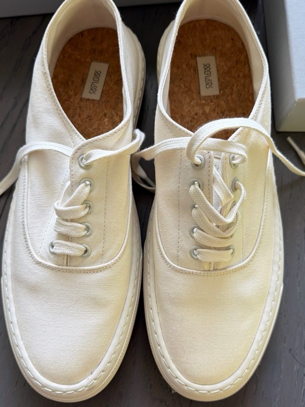 Classic Canvas Boat Shoes in Off-White